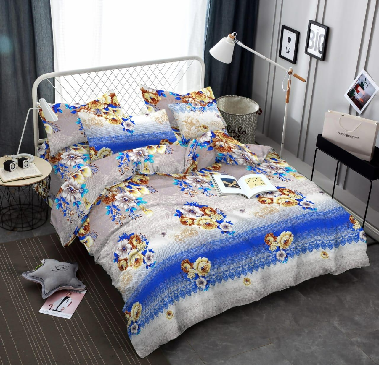 bedsheet single 6*4 and queen 6*5 size multi color designs with free delivery