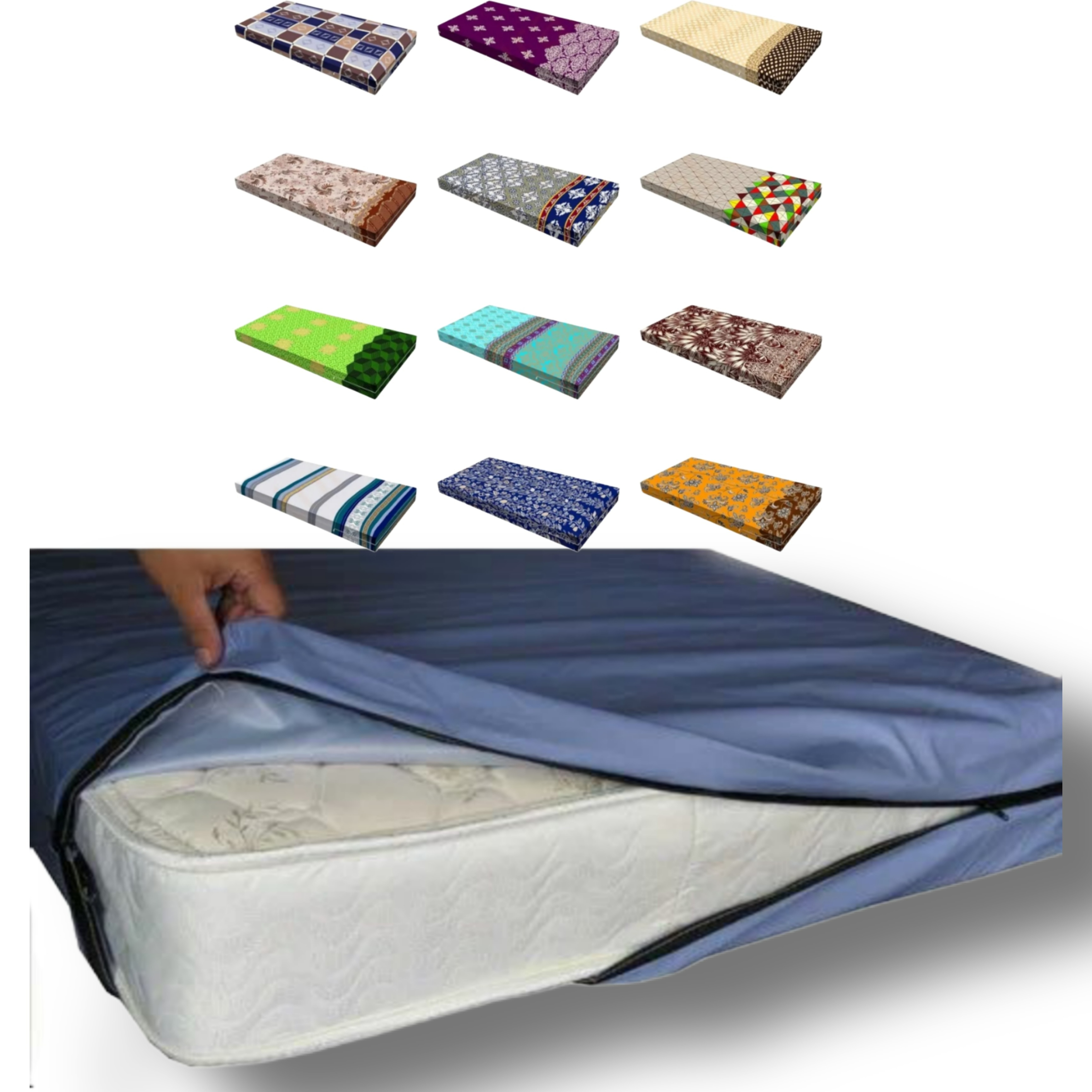 6.5├â┬ù6.5 (9 inch) Big Size Cotton Zippered Matress Cover 78*78*9