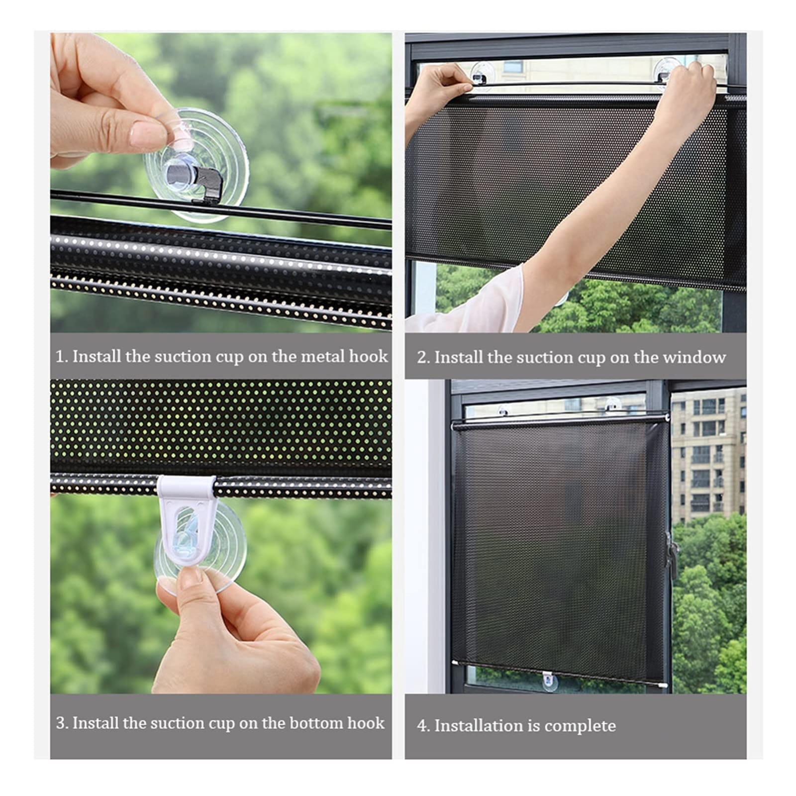 Blackout roller Blind with Suction Cups,Sun Protection Curtain