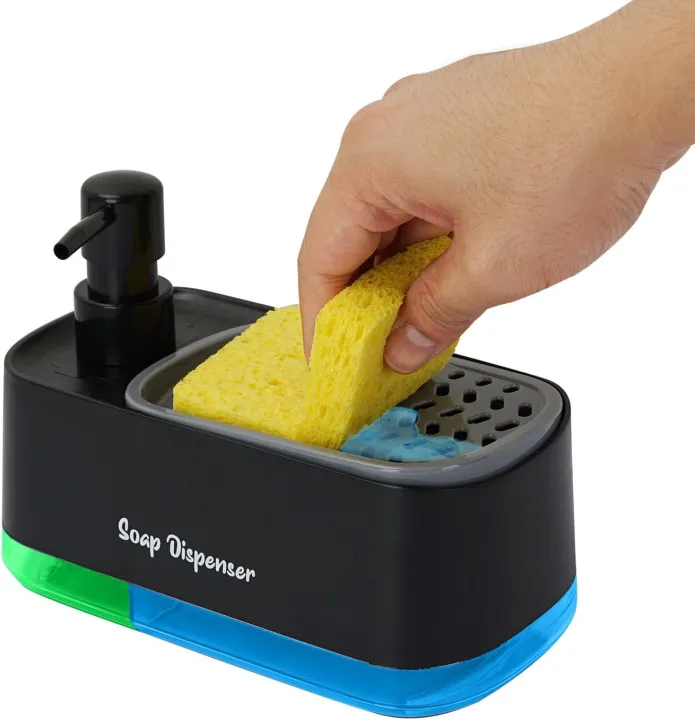 2-in-1 Hand and Dish Soap Dispenser Set with Sponge Holder