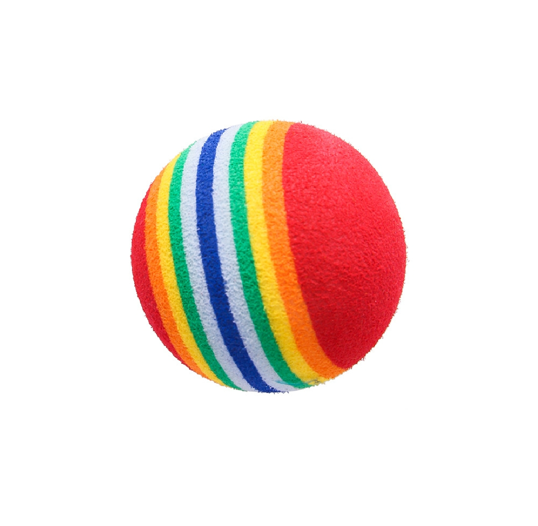 Red Rainbow Cat Toy Ball Soft EVA Foam Interactive Indoor Kittens Favorite Toys Dogs Puppies Toy Balls Bulk Activity Cha