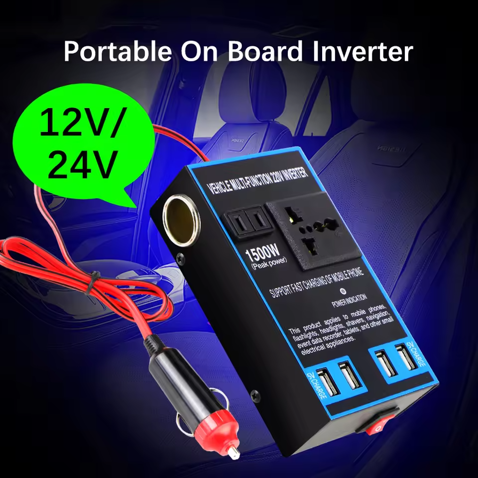 Car Power Inverter with USB - 12V DC to 110V AC Converter
