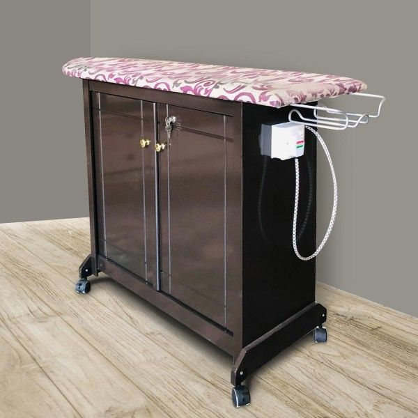 Iron table with cupboard with power code