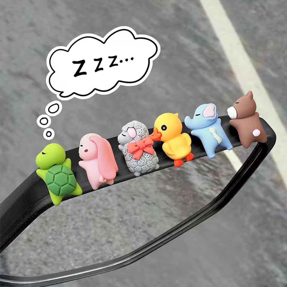 Cute Mini Cartoon Car Decor for Car Dashboard Interior Decoration Accessories Decorative Showpiece for Bike, Scooty, Mirror(6 PCS)