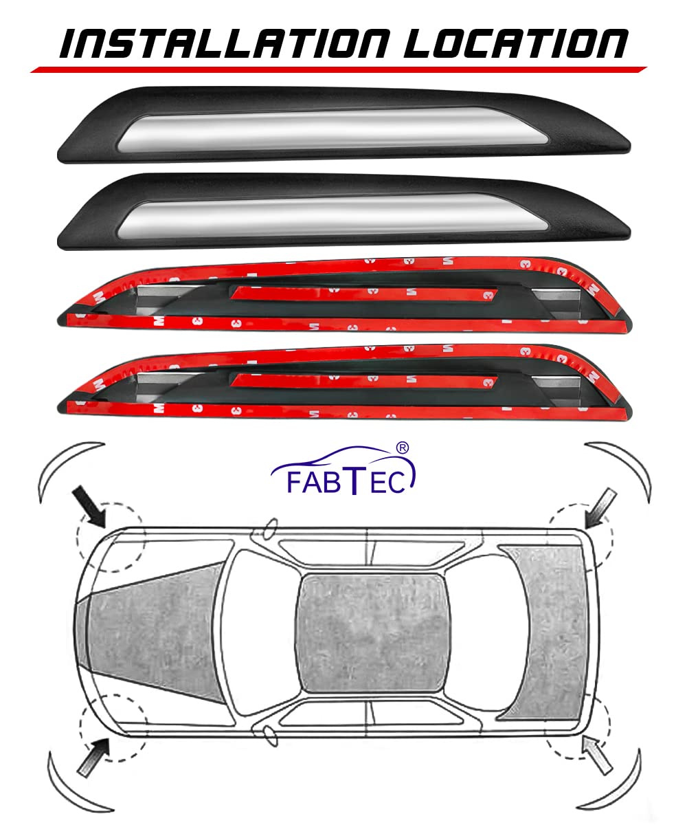 Fabtec Universal Car Bumper Protector Guard (Set of 4)├ó┬Ç┬ª (20mm Single Chrome Bumper Protector)