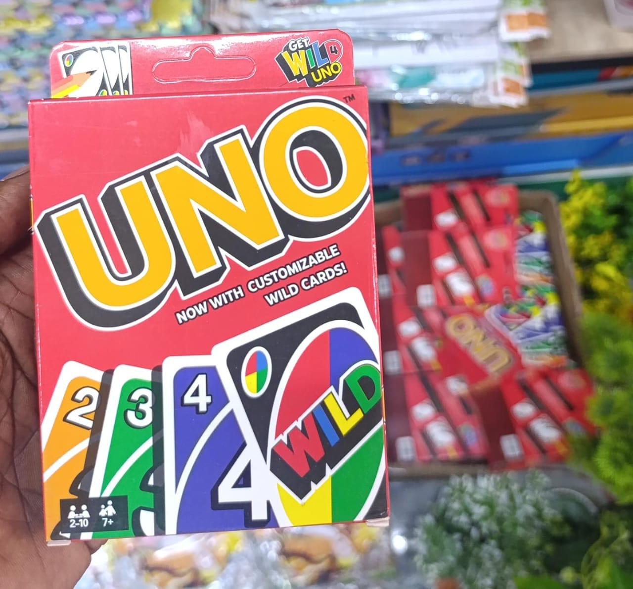 UNO card game deck featuring customizable wild cards