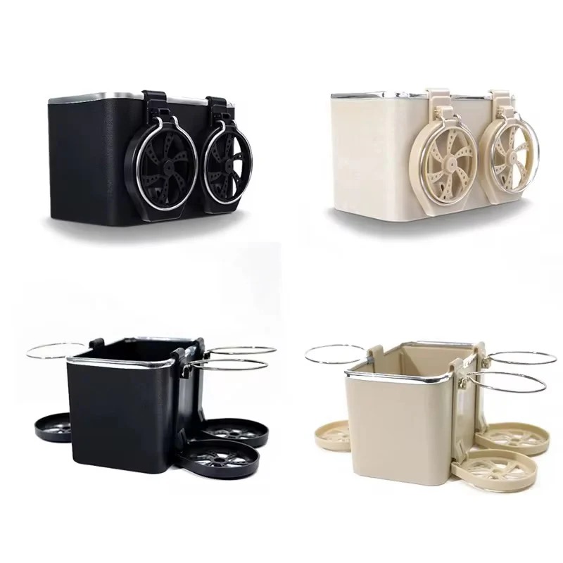 Car Armrest Box with 2 Foldable Cup Holder