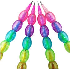 12 colorful non-sharpening stacking pencils for kids