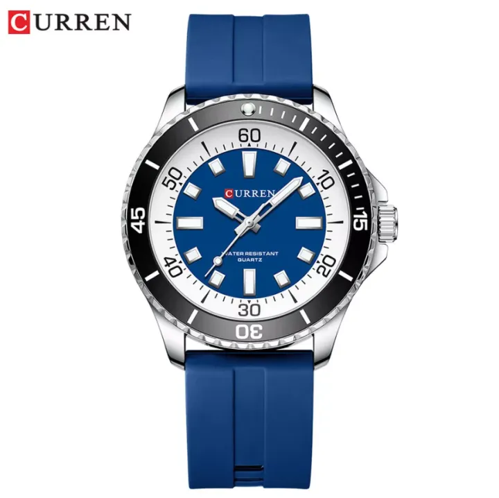 Curren Men's Analog Watch | Casual Round Dial with Premium Rubber Strap