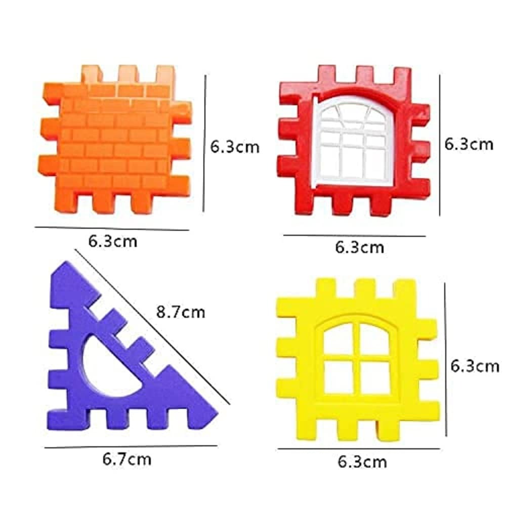 Happy Home House Blocks with Windows for Kids, Smart Activity Fun Multi Colour Building Blocks for 3,4,5,6,7,8 Year Old Boys. Girls, Children Altogeth