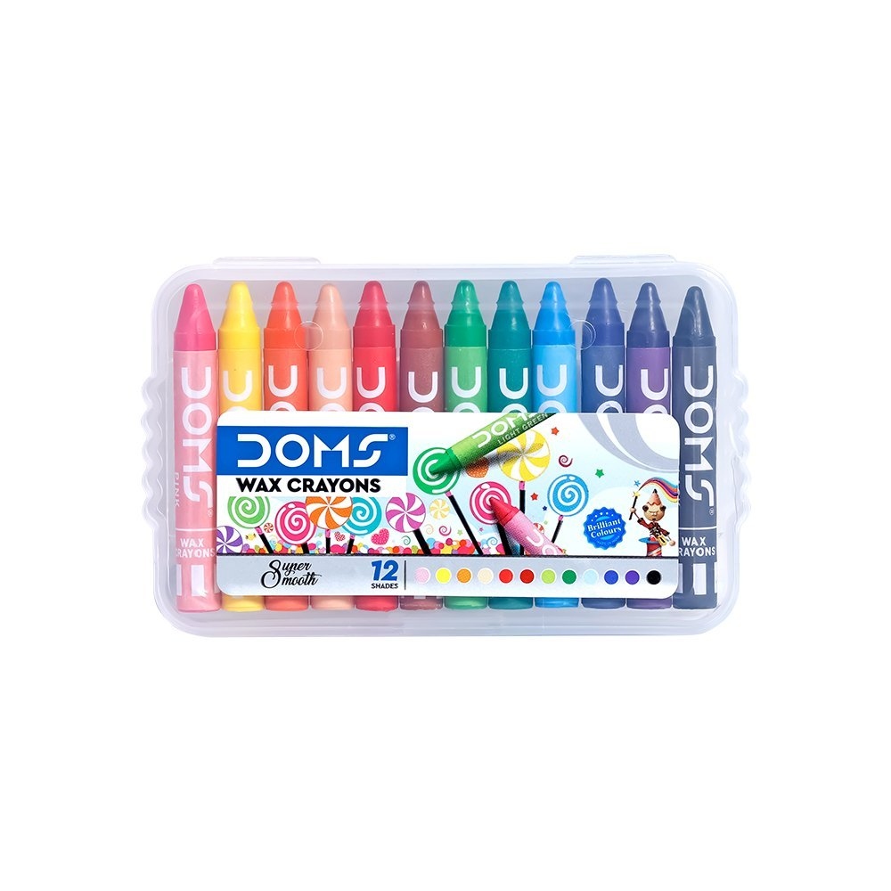 Doms 12 Colour Crayons