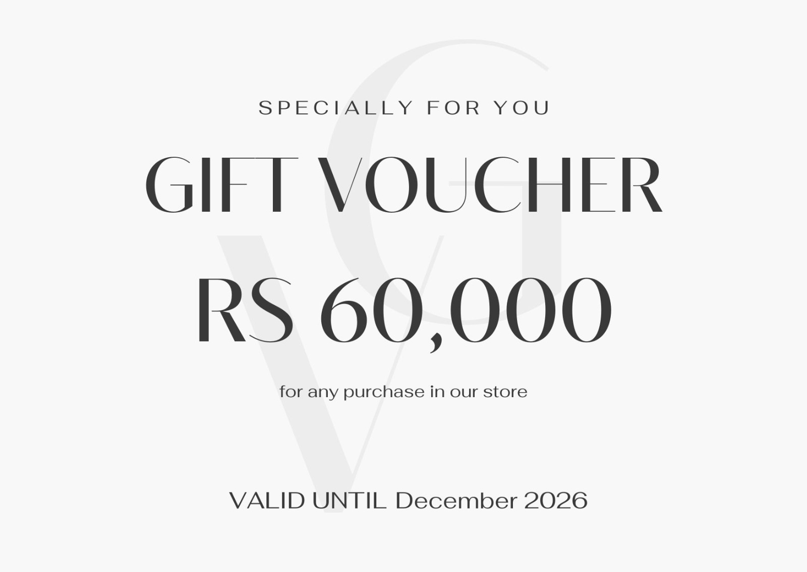 Gift Voucher Rs. 60,000 | Perfect Flexible Gift Option