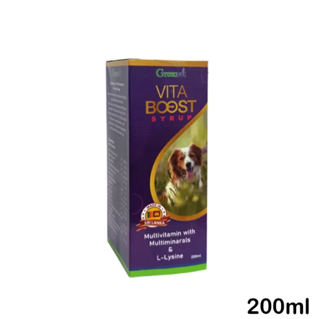 Greenvet Vita Boost Syrup ├ó┬Ç┬ô 200ml Multivitamin & Multimineral Supplement with L-Lysine for Dogs, Cats, Puppies & Ki