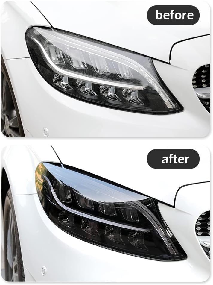VENDORS Self Adhesive Car Bike Headlight Tint Headlight Auto Taillight Fog Light Vinyl Smoke Film Sheet Sticker Cover Cuttable (12" x 48" Inch, Smoke