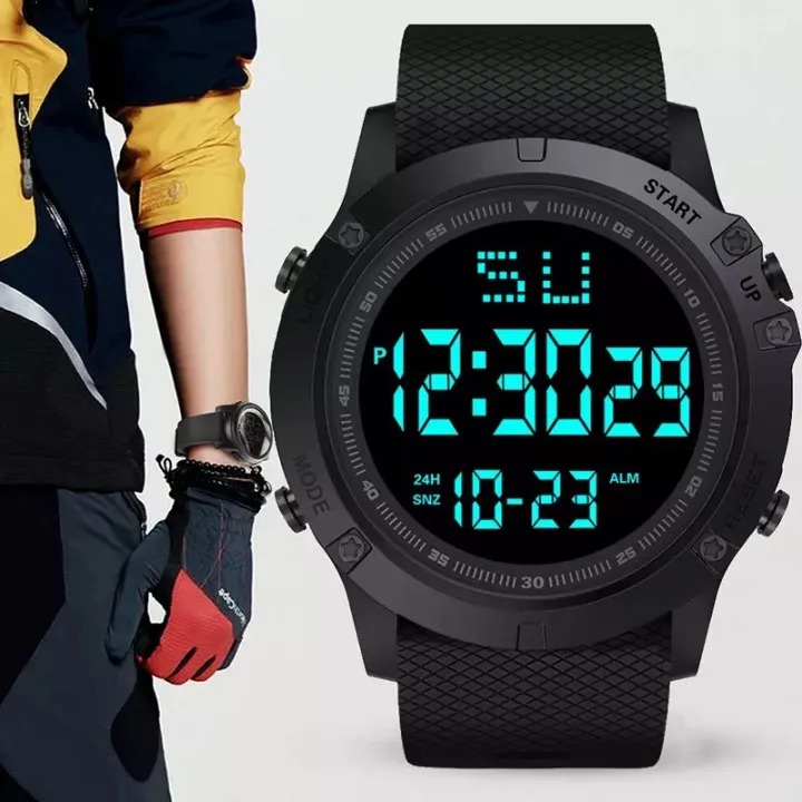 Digital LED Mens Multifunction Military Sports Watch