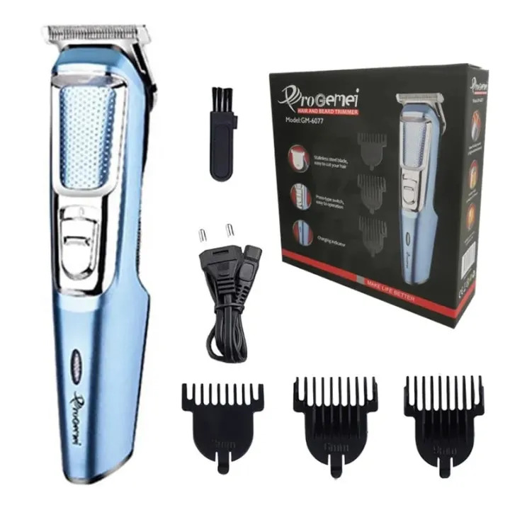 Geemy Electric Hair Trimmer GM-6077 Professional Cordless Baby Children Hair Trimmer Rechargeable Hair Clipper Beard Tri