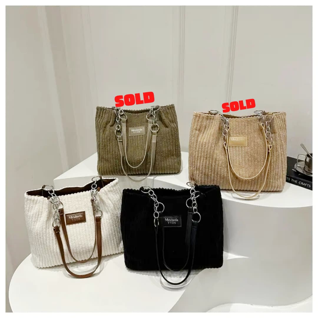 Meiduola YYDS Corduroy Tote Bag