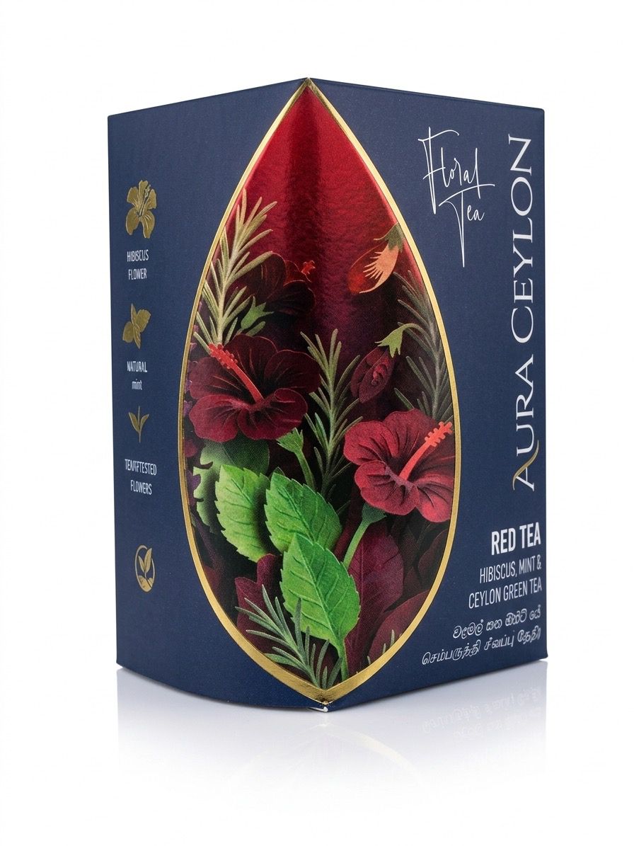 Aura Ceylon Red Tea ΓÇô Hibiscus, Mint & Ceylon Green Tea Herbal Blend