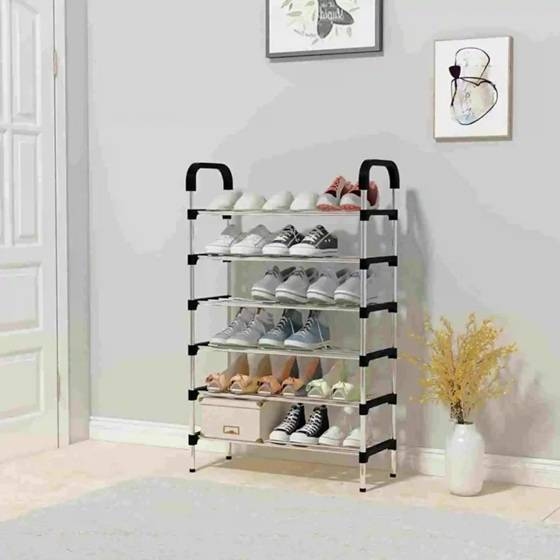 SteelPro├ó┬ä┬ó Heavy Steel Pipe 7-Layer Shoe Rack, 7 Layer Solid Steel Shoe Rack Multi-layer Shoes Cabinet Storage Organ