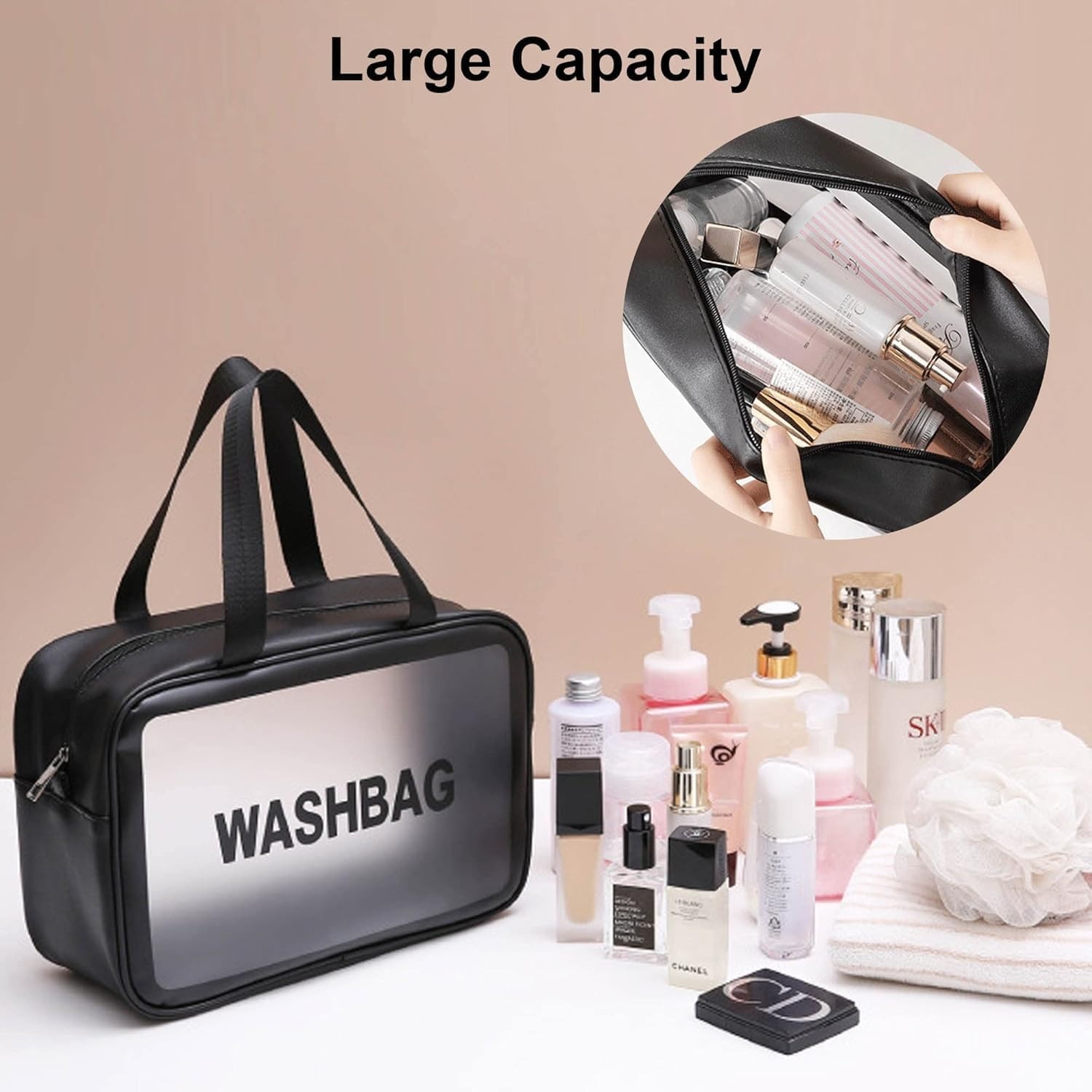 Cosmetic Travel Wash Bag (BLACK)