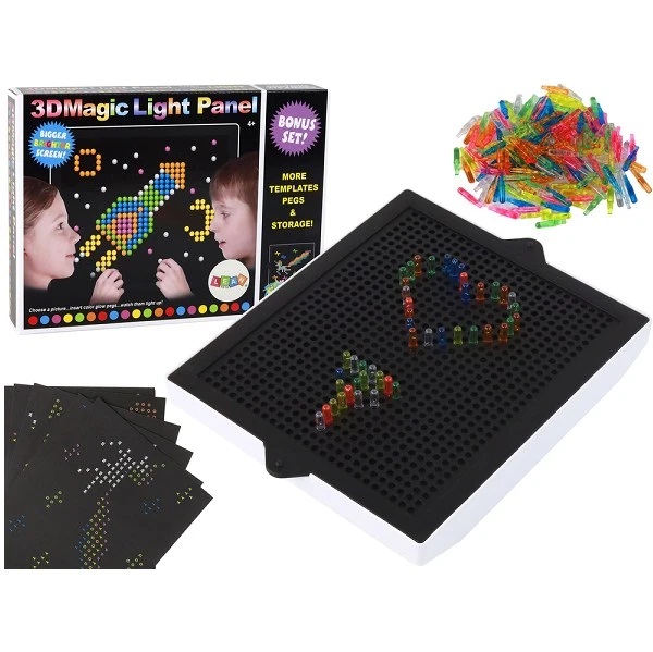 Children├ó┬Ç┬Ös Educational Toy Creative Mushroom Nail Light Mosaic Pegboard 3D Jigsaw Puzzle Game Funny Building Block (0444)