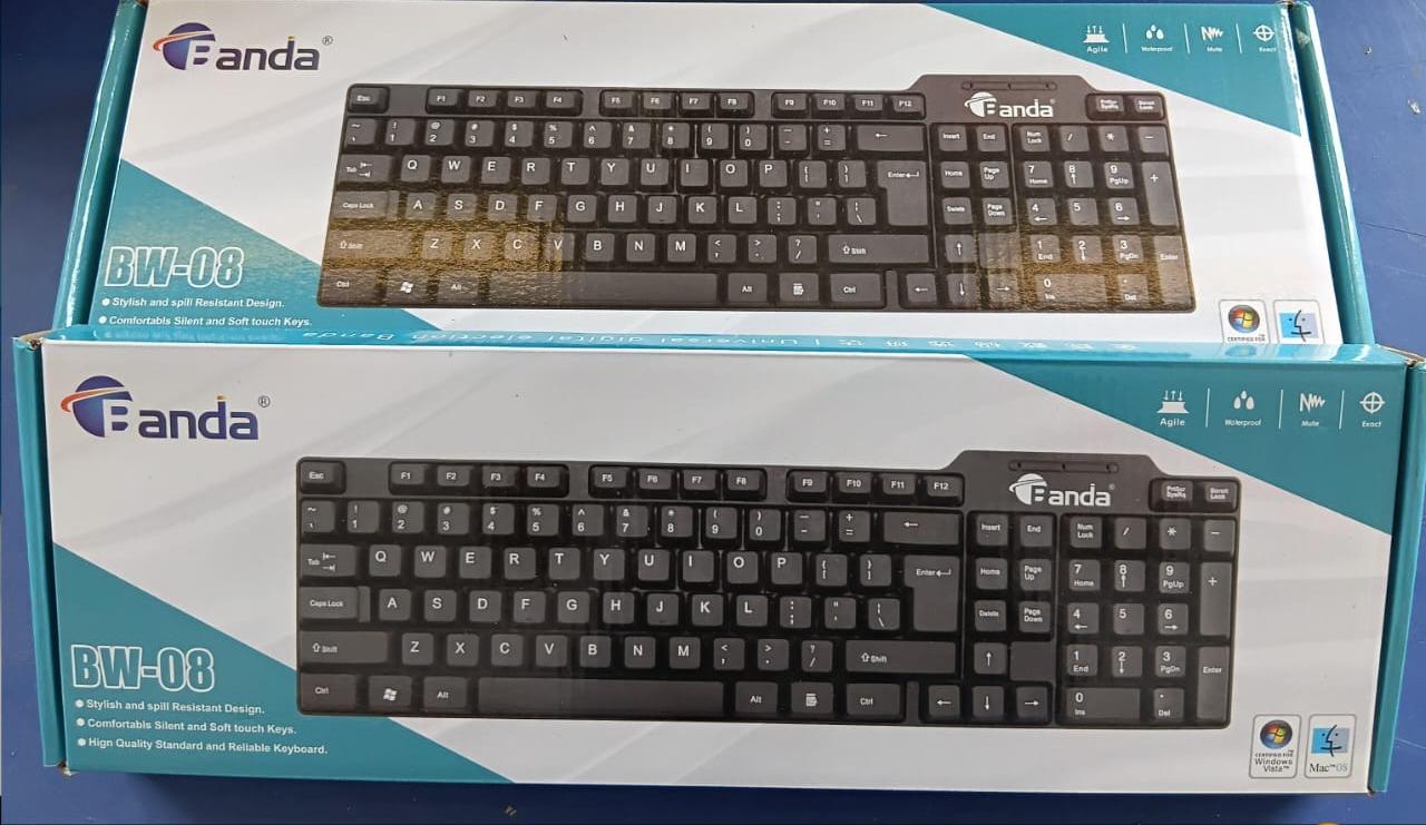 Banda BW-08 Wired USB Desktop Keyboard with Spill-Resistant Design