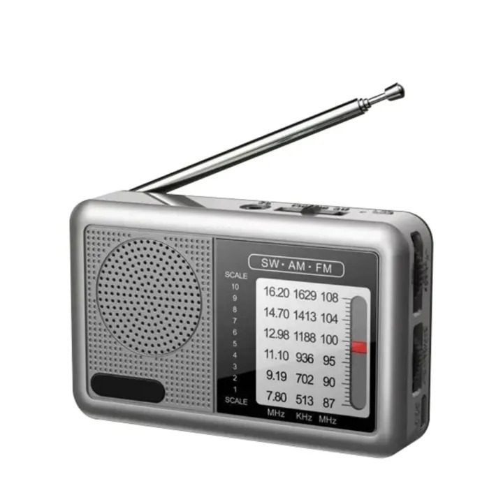 Mini Radio Handheld Manual Dial Tuning FM AUX Speaker Rechargeable FM Radio For The Elderly
