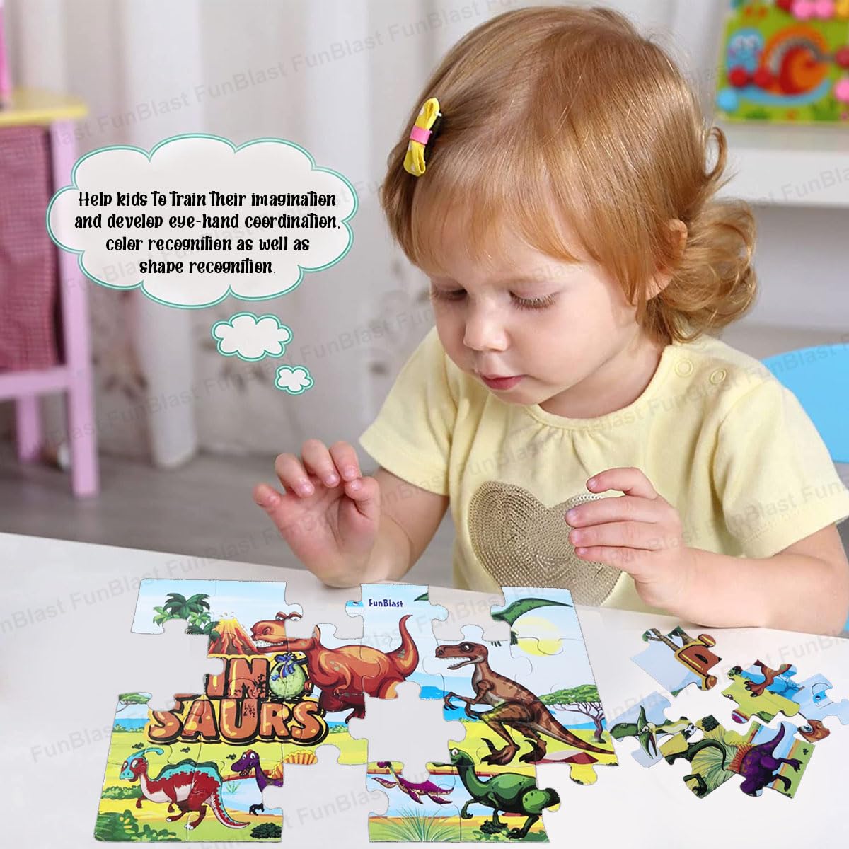 FunBlast Dinosaur Jigsaw Puzzle for Kids Jigsaw Puzzle for Kids of Age 3-5 Years ├ó┬Ç┬ô 24 Pcs (Multicolor, Size 30X22 cm)