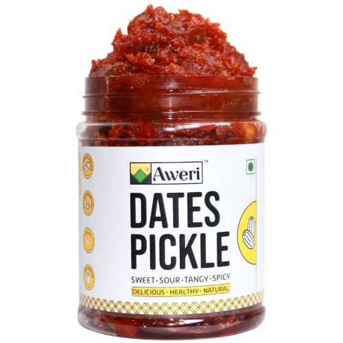 Aweri Dates Pickle (200g): Khajoor Ka Achaar | 100% Natural Homemade, Tasty, Healthy, Unique Pickle | Low Salt Less Oil 