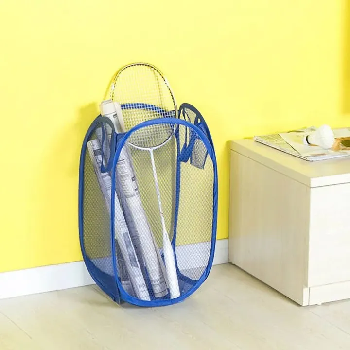Foldable Mesh Laundry & Toy Storage Bucket (30cm x 30cm x 50cm)