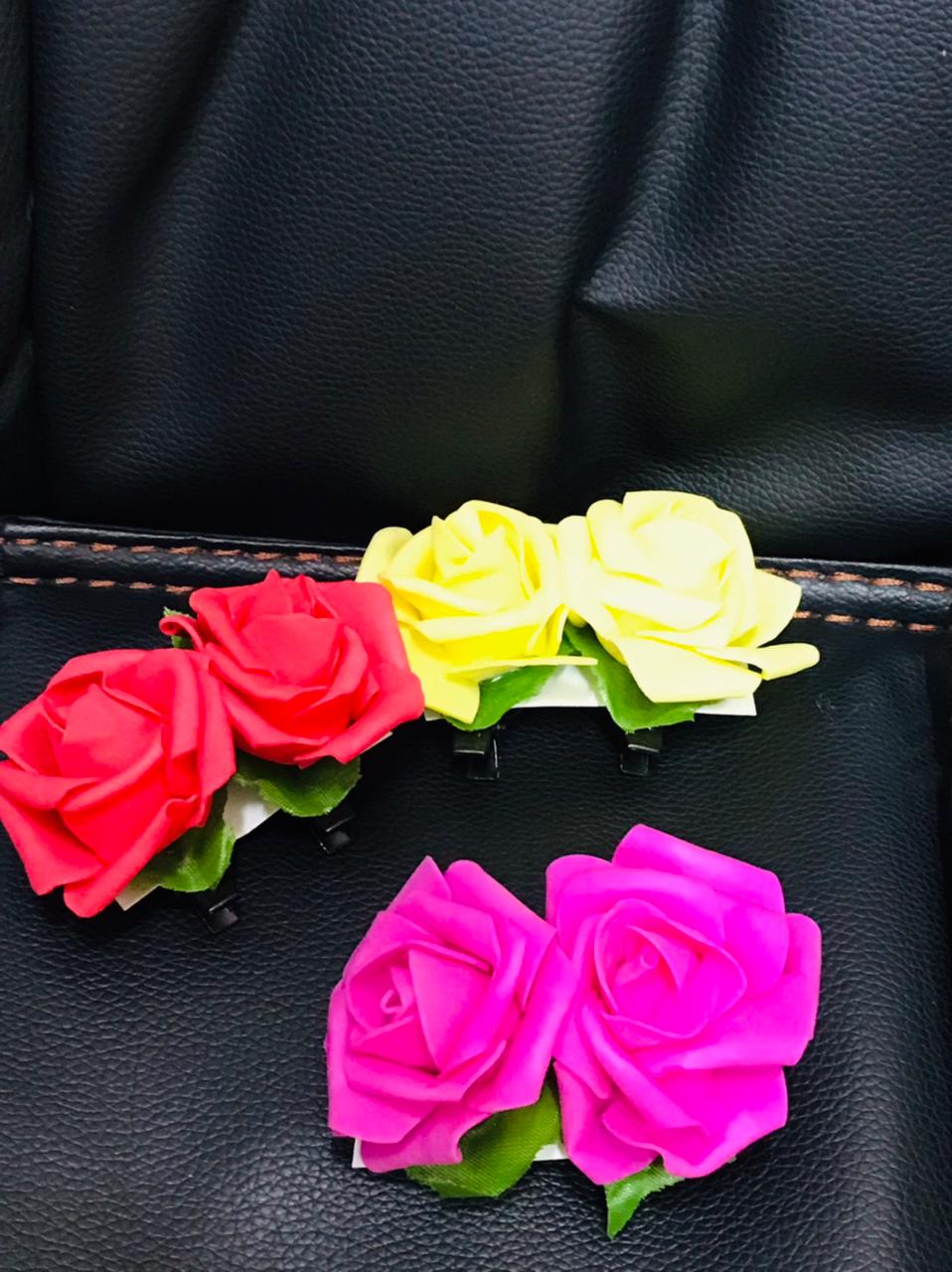 3D Floral Rose Hair Clips