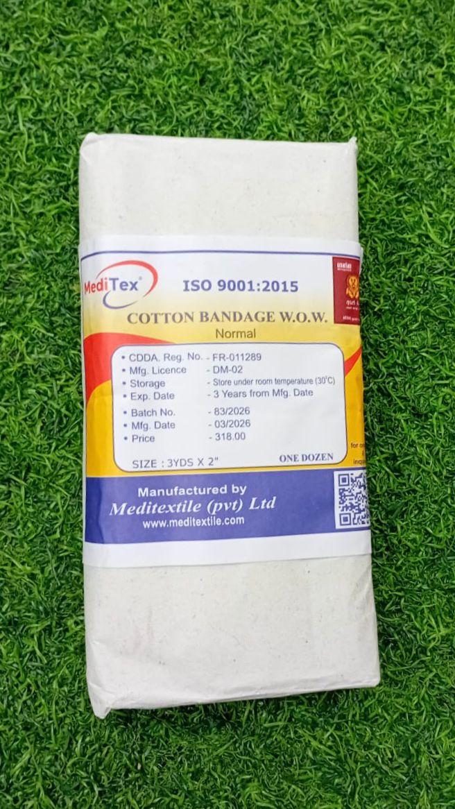 3 YDS x 2" MediTex Cotton Bandage W.O.W. Normal