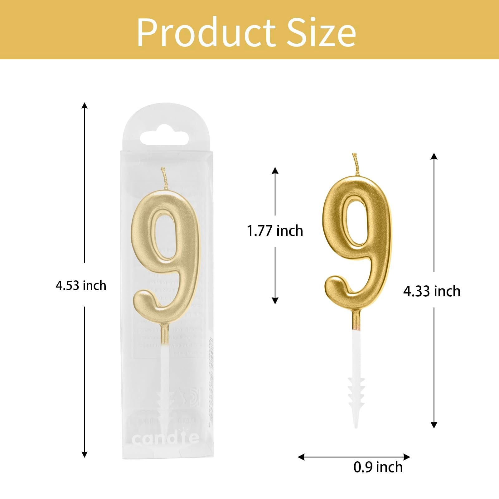 Metallic Birthday Number Candle