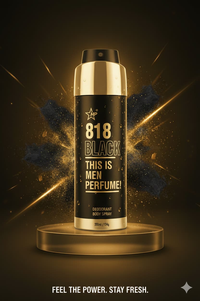 HP 818 Black bold deodorant body spray for men