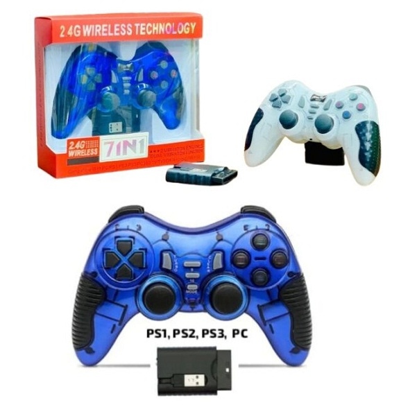 7 in 1 Wireless Joystick Controller for PS1, PS2, PS3, PC, Laptop, Smart TV, TV Box