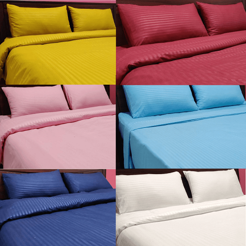 Coloured Micro Fabric Bed Sheet SetFree Pillow Cases