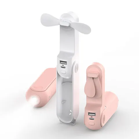 3-in-1 Handheld Bear Fan ΓÇô Portable Foldable USB Fan, Flashlight and Power Bank