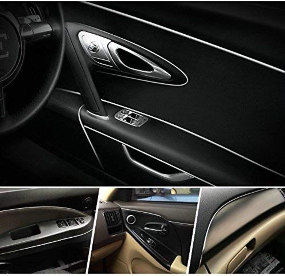 AutoBizarre Metallic Silver Chrome Interior Decoration Beading, Flexible Styling PVC Moulding Trim Strip (5 Meters) Car Beading Roll