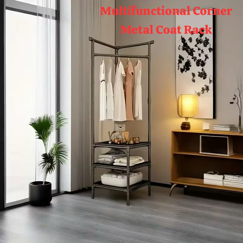 Multifunctional Corner Metal Coat Rack