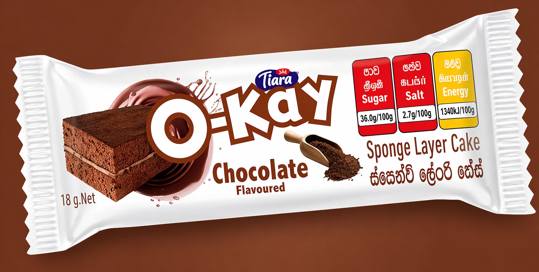 Tiara Okay Sponge Layer Cake Choc 18g