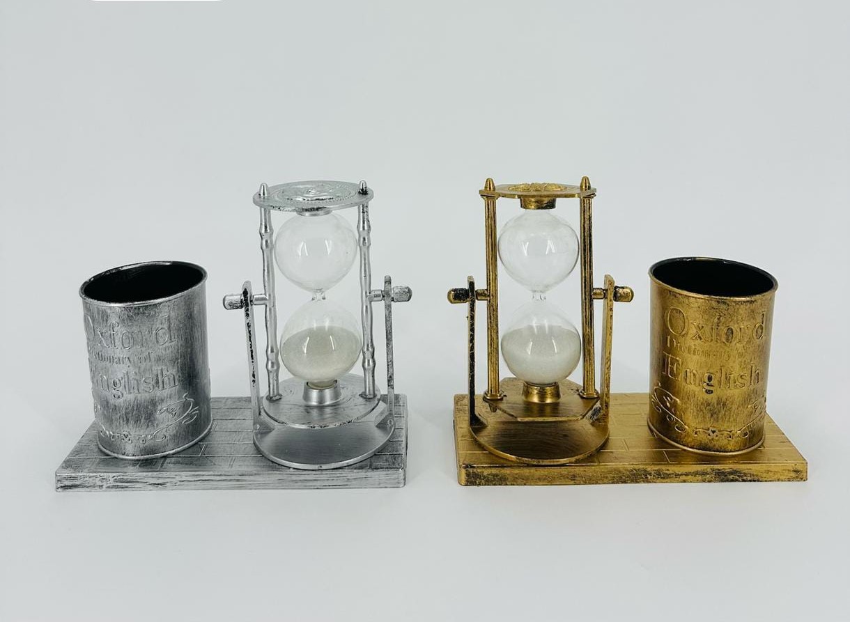 vintage-style metallic pen holders