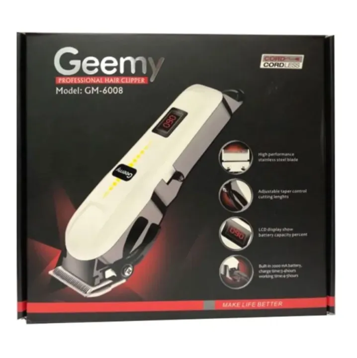 Geemy GM-6008 Professional Hair & Beard Clipper ΓÇô Precision Cordless Grooming