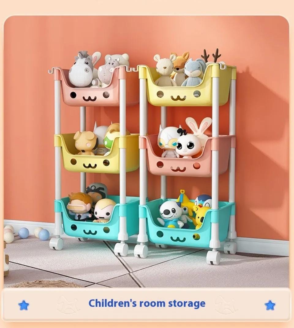 3 Layer Kids Storage Rack Multifunction Toy & Book Organizer
