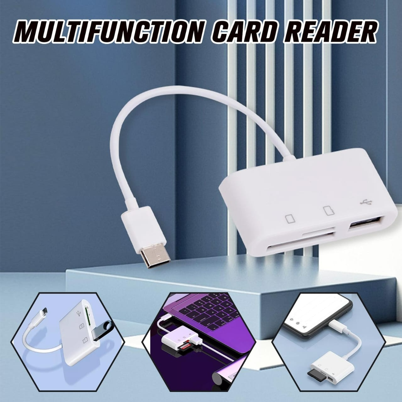 USB Type C Card Reader 3 In 1 Multi OTG Adapter SD Card Connector Data USB Reader TF Card Reader