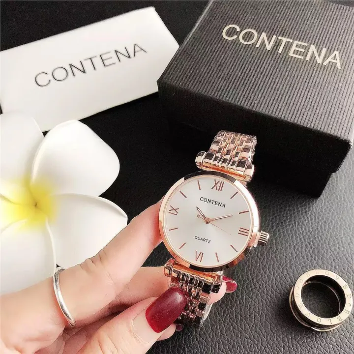 Contena Rose Gold Women's Watch | Elegant Stainless Steel Quartz Wristwatch