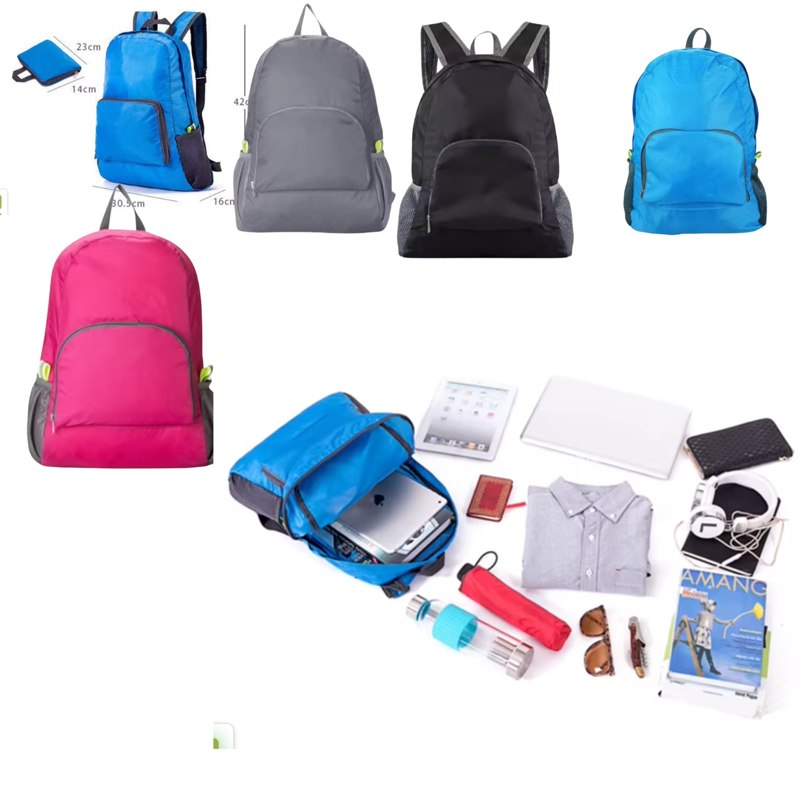 polyester lightweight foldable backpack