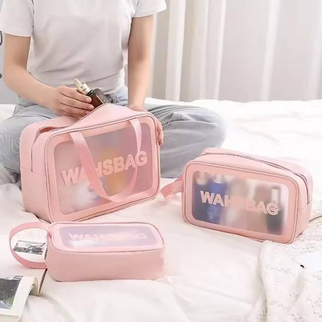 3-piece Wahsbag Travel Toiletry Bag Set