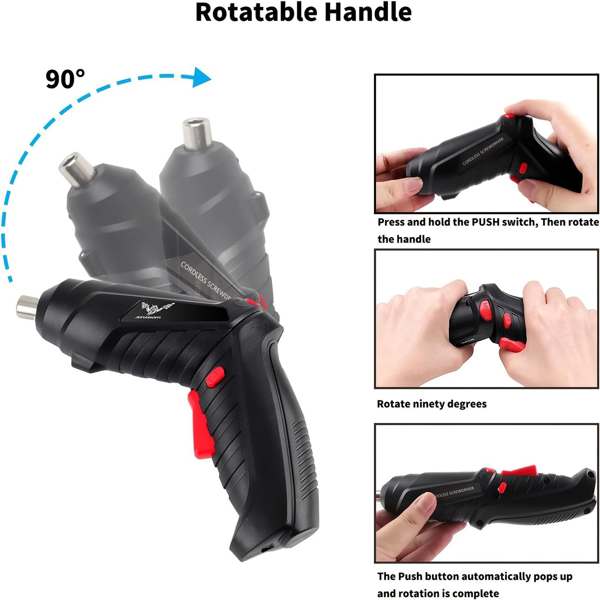 8 in 1 Electric Screwdriver, 3.6V Cordless Drill Screwdriver Rechargeable, 3.5N├é┬╖m Max Torque Electric Screw Gun with 