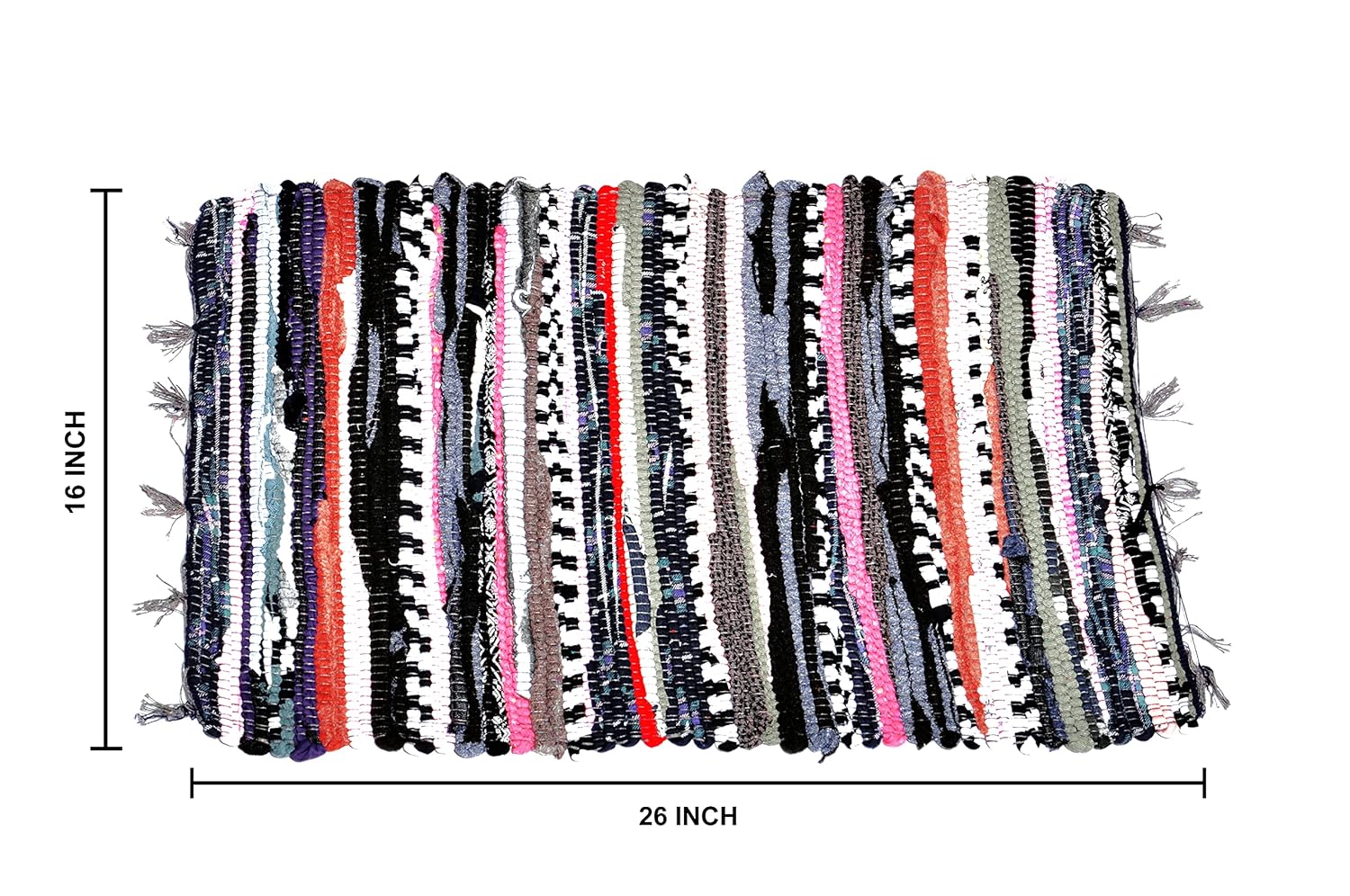 Gowri Tex Multi-Colors Cotton Mat, Floor,Door,Bath Mat,Size (16 x 26) Pack of 5