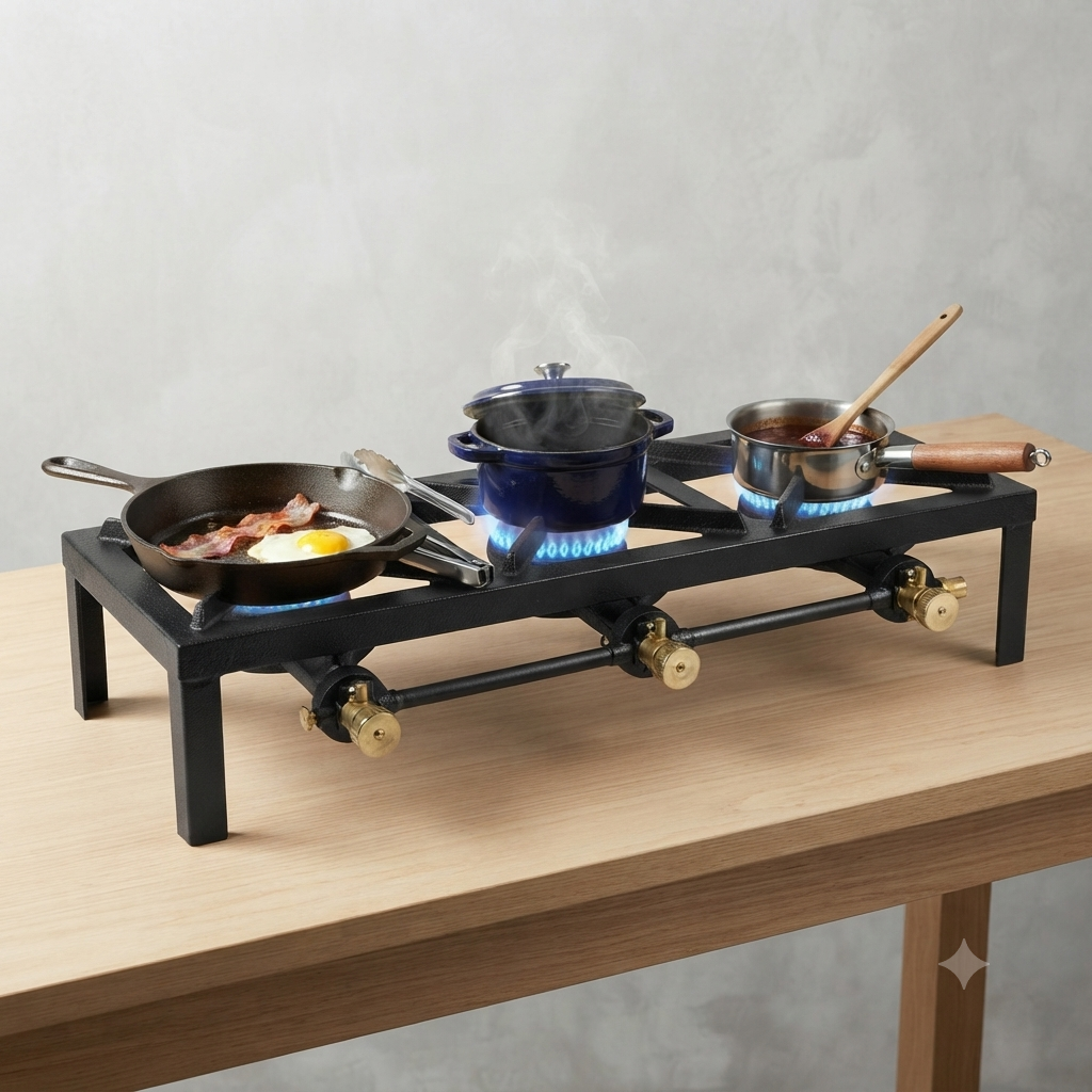 1x3 Triple Steel Black Cooker